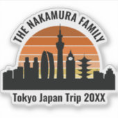 東京日本 日没 カスタム旅行のお土産 ノートパソコン シール (正面)