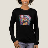 東京桜散歩 – かわいい女の子のさくらんぼBloss トライブレンドTシャツ (正面)