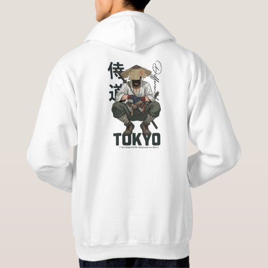 東京浪人サムライ 日本の武士 ヴィンテージストリート パーカ (裏面)