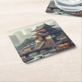 東京皇居ランドスケープ日本旅行 スクエアペーパーコースター (アングル)