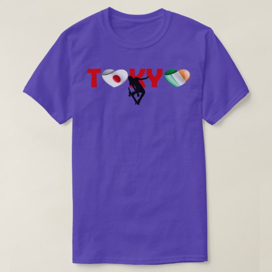東京素晴らしチームアイルランドのスケートボードチーム Tシャツ (デザイン正面)