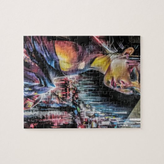 東京絵画の日本のな芸者女の子の通り ジグソーパズル (横)