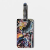 東京絵画の日本のな芸者女の子の通り ラゲッジタグ (裏面縦)