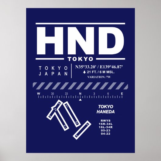 東京羽田国際的空港HND ポスター (正面)
