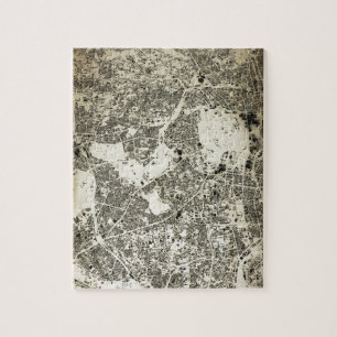 東京都市通りおよび建物のヴィンテージのデザイン ジグソーパズル