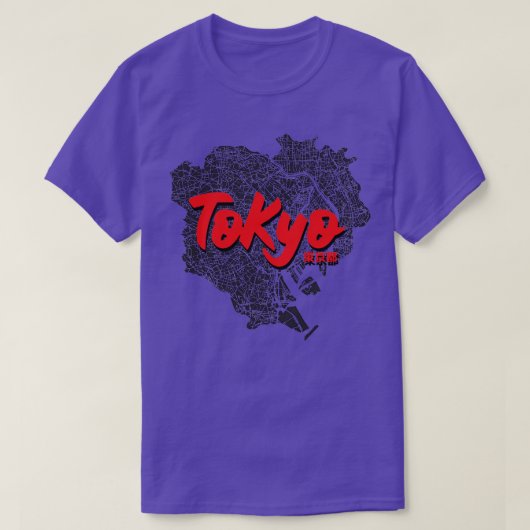 東京都心の地図1 Tシャツ (デザイン正面)