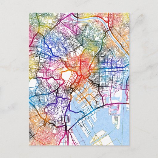 東京都心の地図 ポストカード (正面)