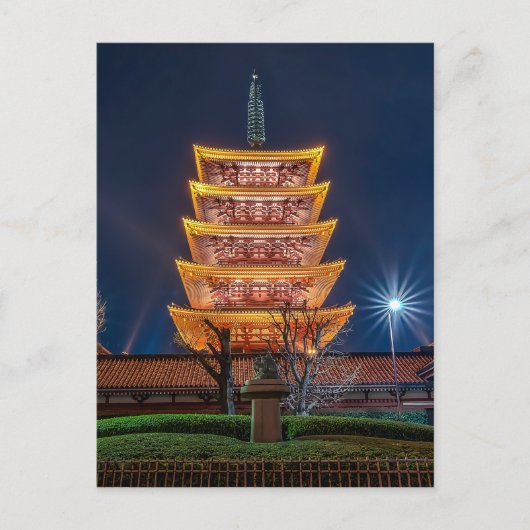 東京都浅草寺五重塔 ポストカード (正面)