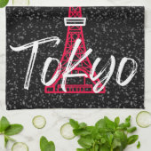 東京都港区の東京タワースケッチ キッチンタオル (折り畳み)