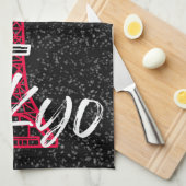 東京都港区の東京タワースケッチ キッチンタオル (四つ折り)