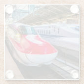 東京駅で新幹線2本 ガラスコースター (裏面)