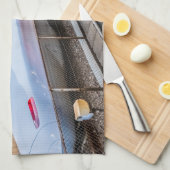 東京駅で新幹線2本 キッチンタオル (四つ折り)