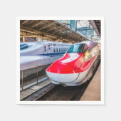 東京駅で新幹線2本 スタンダードカクテルナプキン (正面)