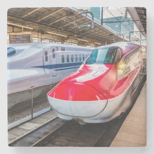 東京駅で新幹線2本 ストーンコースター (正面)