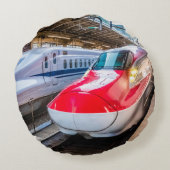 東京駅で新幹線2本 ラウンドクッション (裏面)