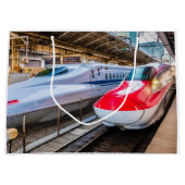 東京駅で新幹線2本 ラージペーパーバッグ (正面)