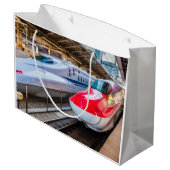 東京駅で新幹線2本 ラージペーパーバッグ (裏面アングル)