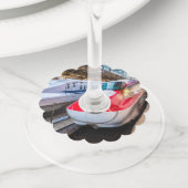 東京駅で新幹線2本 ワイングラスタグ (クローズアップ)