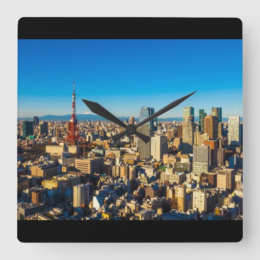 東京001A スクエア壁時計 (正面)