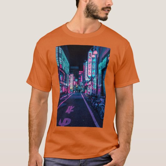 東京 ネオンの夢の世界 アクティブ Tシャツ (正面)