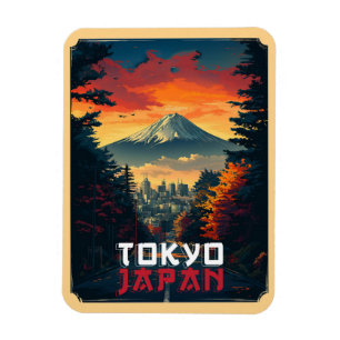 東京:富士山と街並み マグネット