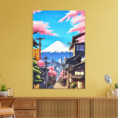 東京 富士山 ストレッチド キャンバスプリント (インサイチュ (リビング))