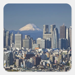 東京、新宿区のスカイライン、富士山、 スクエアシール