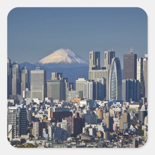 東京、新宿区のスカイライン、富士山、 スクエアシール (正面)