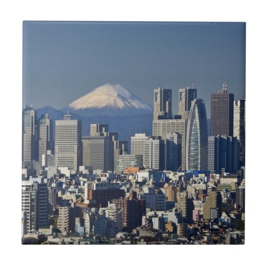 東京、新宿区のスカイライン、富士山 タイル (正面)
