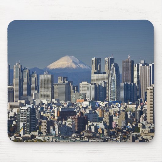 東京、新宿区のスカイライン、富士山、 マウスパッド (正面)