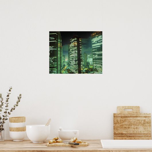 東京・新宿夜景 ポスター (キッチン)