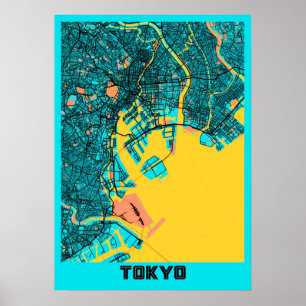 東京 – 日本グロリアの地図 ポスター