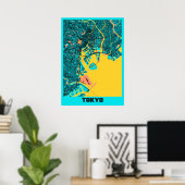 東京 – 日本グロリアの地図 ポスター (ホームオフィス)