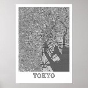 東京 – 日本鉛筆市の地図 ポスター