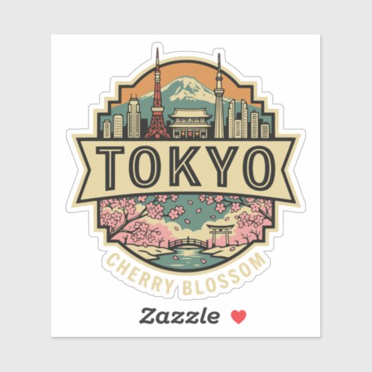 東京 日本 スカイライン 富士山 トラベルバッジ シール (シート)