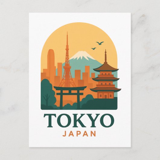 東京 日本 ミニマリスト 旅行 お土産  シーズンポストカード (正面)