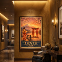 東京 日本 レトロ 旅行 印刷 | ヴィンテージ ウォール アート