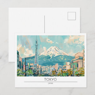 東京 日本 ヴィンテージ アート イラスト 旅行 ポストカード