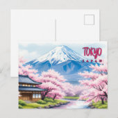 東京 日本 ヴィンテージ 旅行 アート ポストカード (正面/裏面)