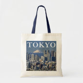 東京 日本 新宿区のスカイライン 富士山 トートバッグ (正面)