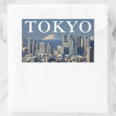 東京 日本 新宿区のスカイライン 富士山 長方形シール (バッグ)