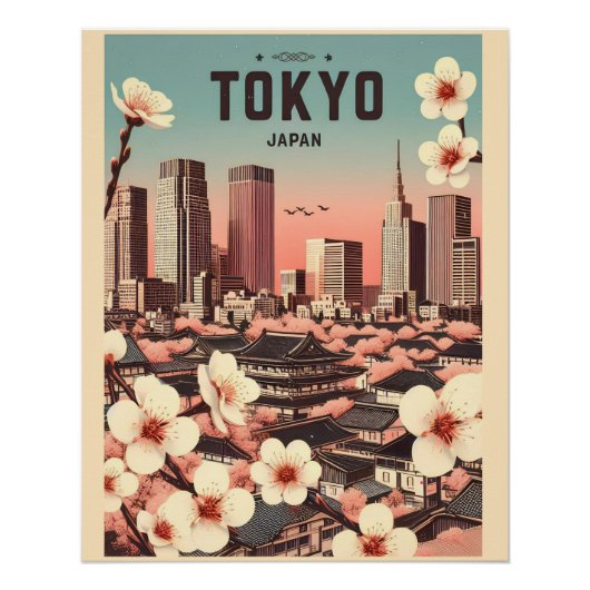 東京 日本 旅行 ヴィンテージ ギフト ポスター (正面)