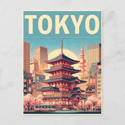 東京 日本 旅行 ヴィンテージ ギフト ポストカード (正面)