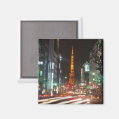 東京、日本。東京タワーは通信 マグネット (正面/裏面)