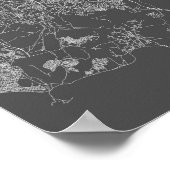 東京，日本（白と黒） ポスター (角)