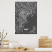 東京，日本（白と黒） ポスター (キッチン)