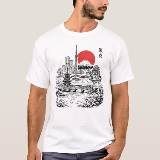 東京 桜 サクラ Tシャツ (正面)