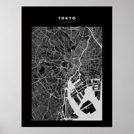 東京 – Japan Dark Cityの地図ポスター ポスター