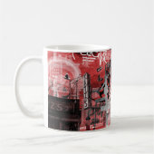 東側のコラージュのマグを下げて下さい コーヒーマグカップ (左)