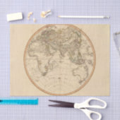 東半球の回状の地図 薄葉紙 (クラフト)